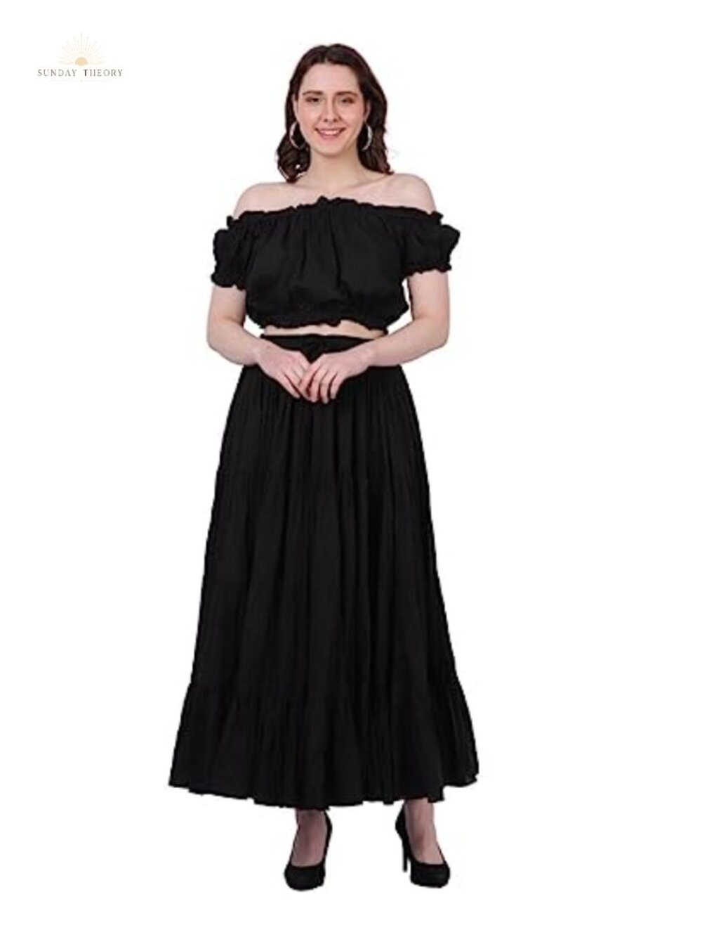 Plus Size 25 Yard Cotton Maxi Skirt Tiered Gypsy Belly Dance Flowy - Picture 3 of 6